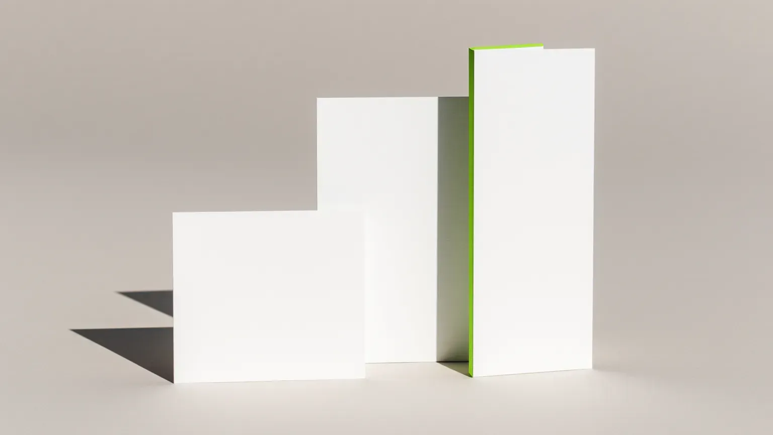 Three upright panels in square, portrait and vertical ad proportions