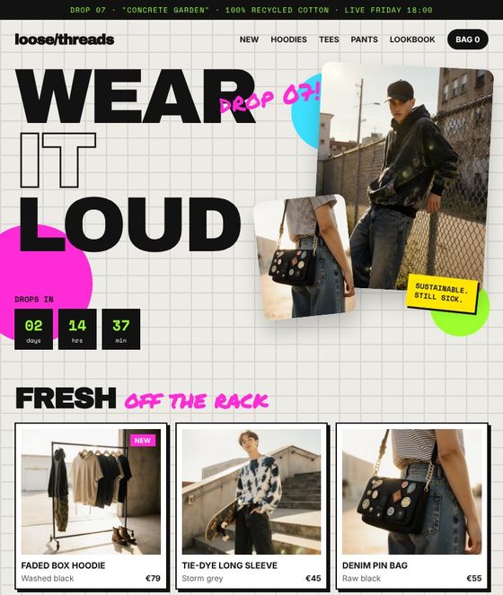 Streetwear label website concept