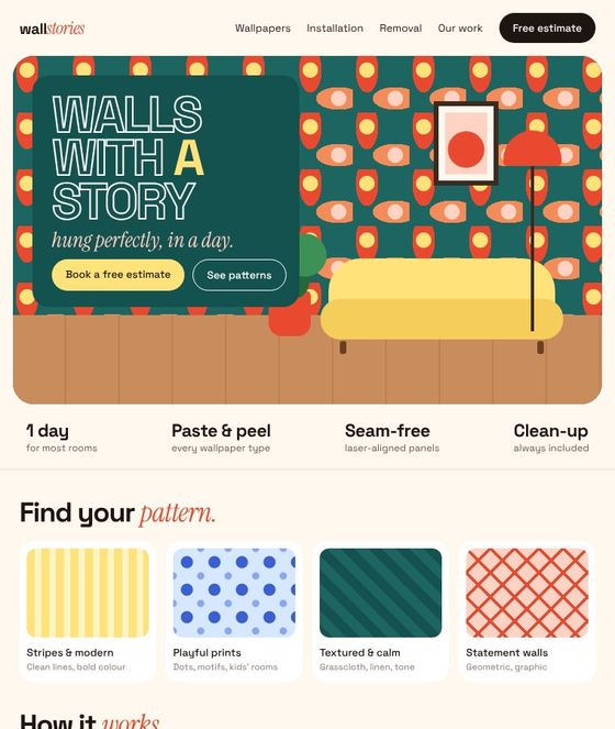 Wallpaper installation service website