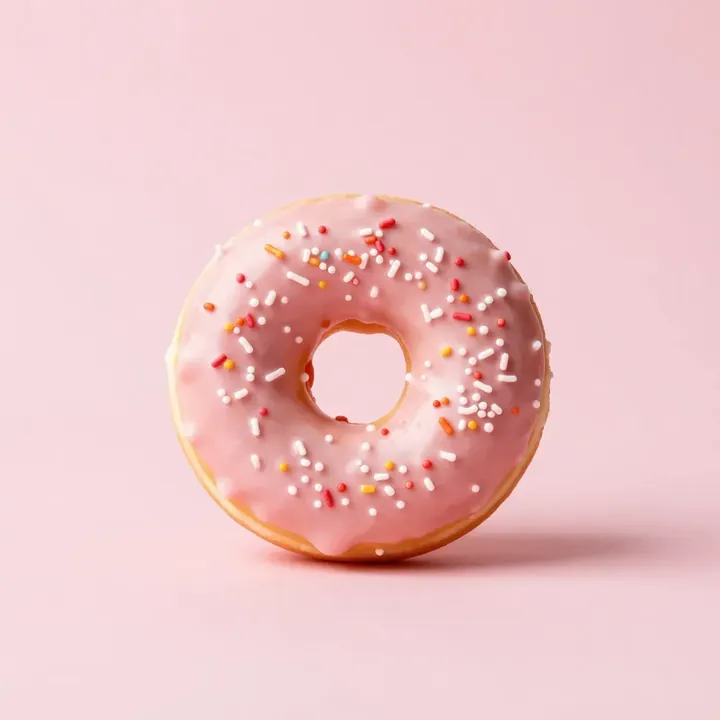 Pink sprinkle donut